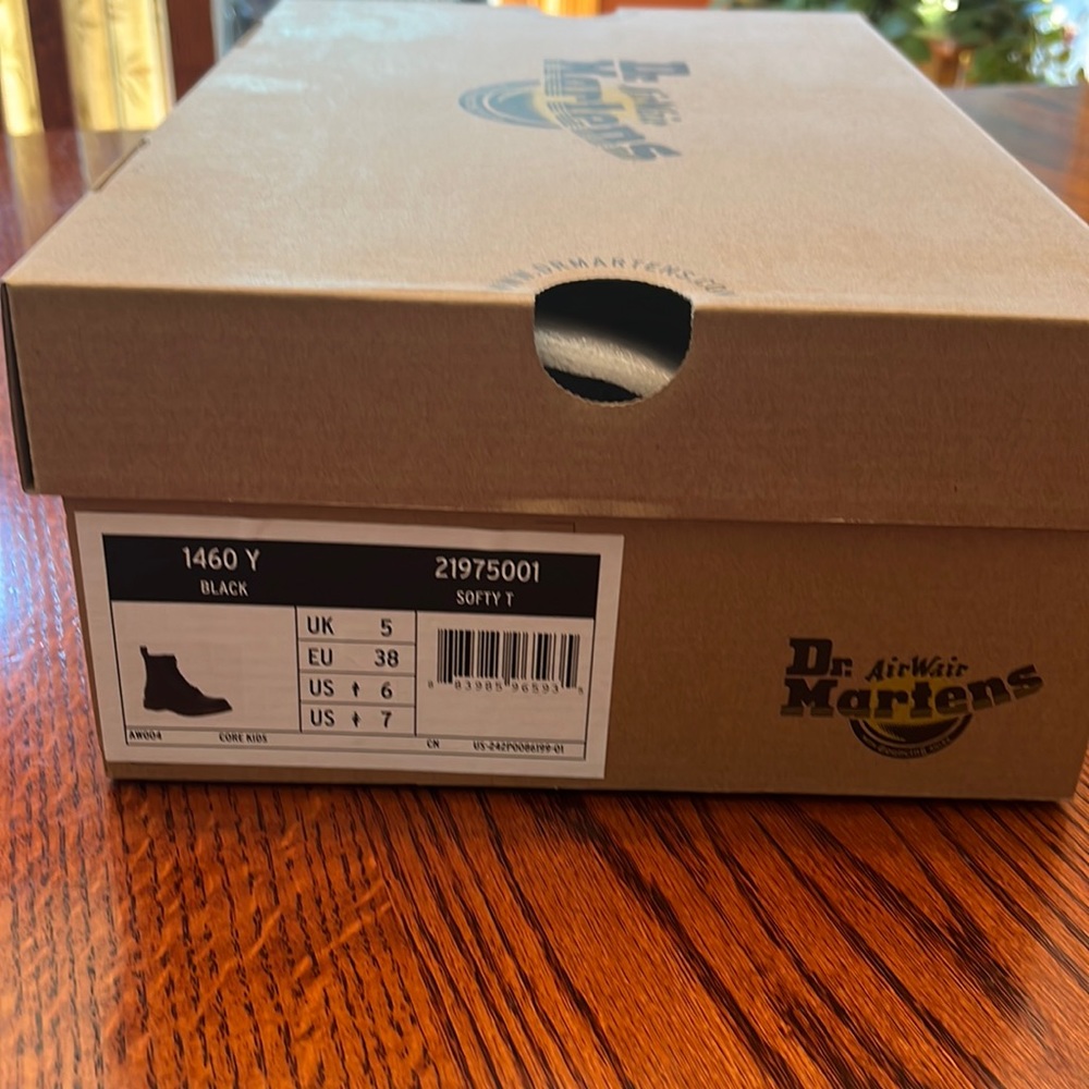 Dr Martens Air Wair black boots, size 6 youth/kids